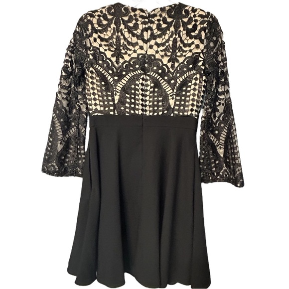 Aidan Mattox black lace and crepe dress with pockets - Picture 6 of 9